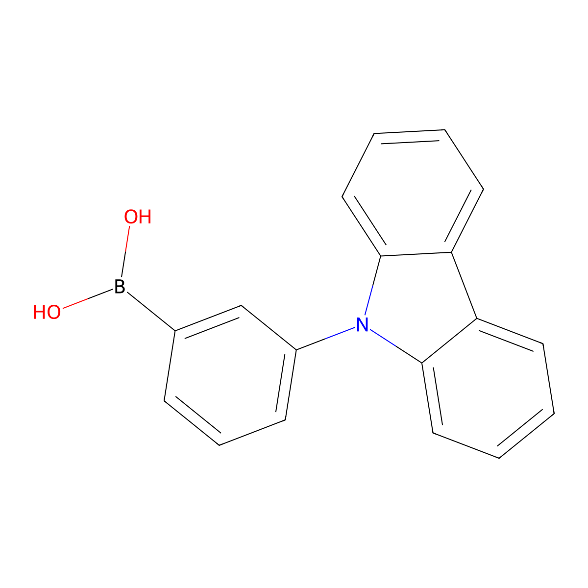 3-(9H-Carbazol-9-yl)phenylboronic Acid molecular structure, CAS 864377-33-3