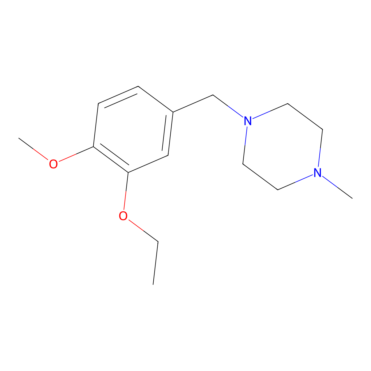 1-[(3-Ethoxy-4-methoxyphenyl)methyl]-4-methylpiperazine molecular structure, CAS 864388-85-2