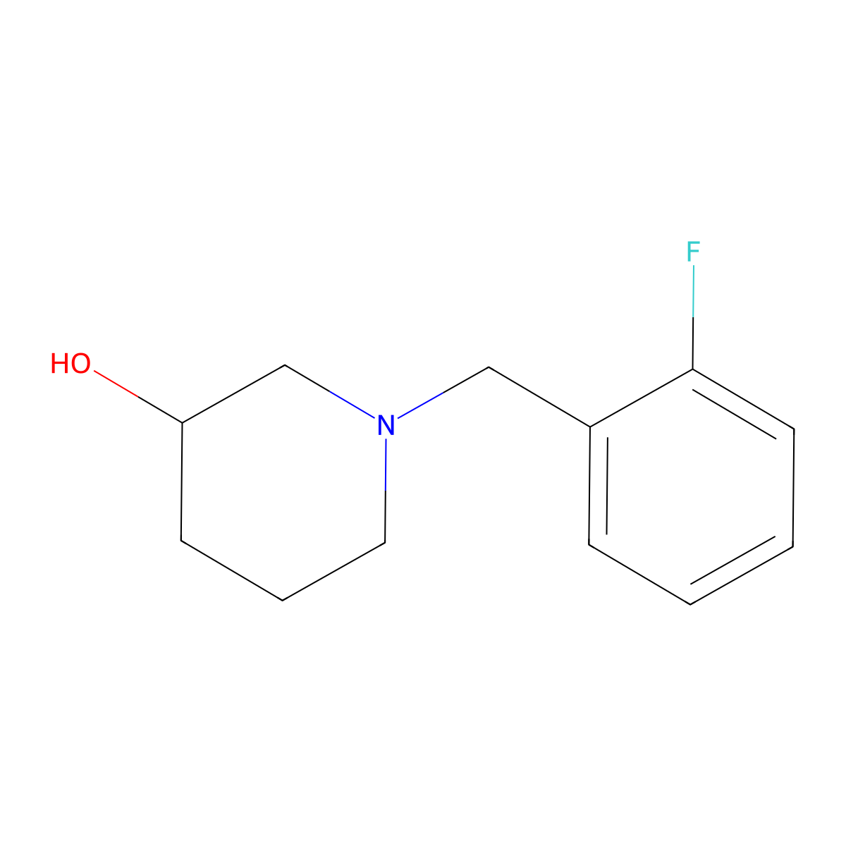 1-(2-Fluorobenzyl)piperidin-3-ol molecular structure, CAS 864388-88-5