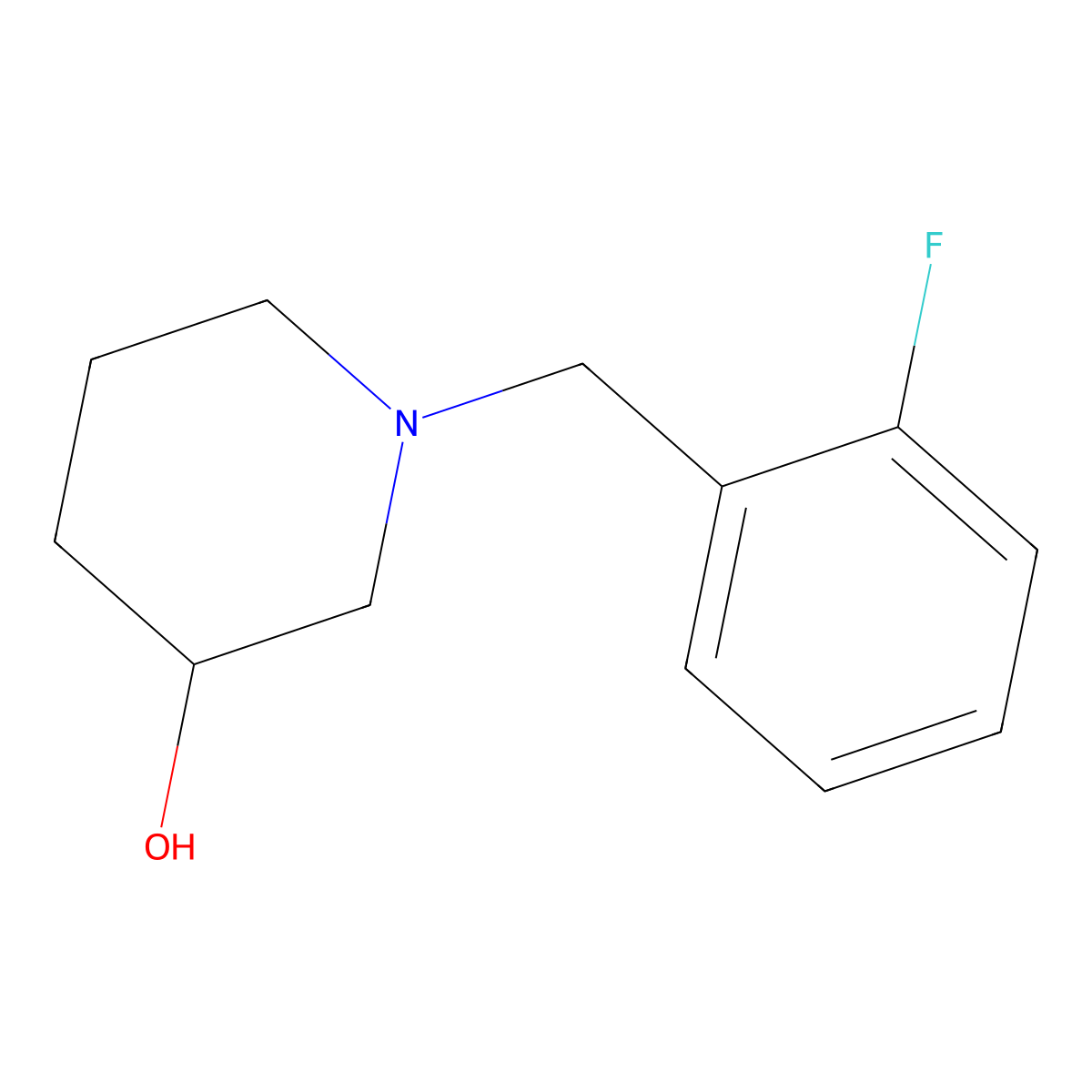 1-(2-Fluorobenzyl)piperidin-3-ol molecular structure, CAS 864388-88-5