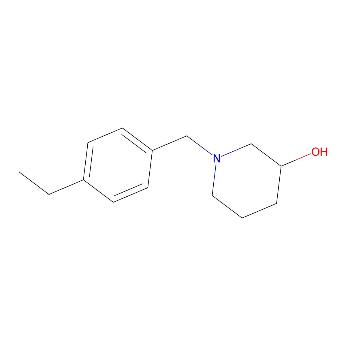 1-[(4-Ethylphenyl)methyl]piperidin-3-ol molecular structure, CAS 864388-95-4