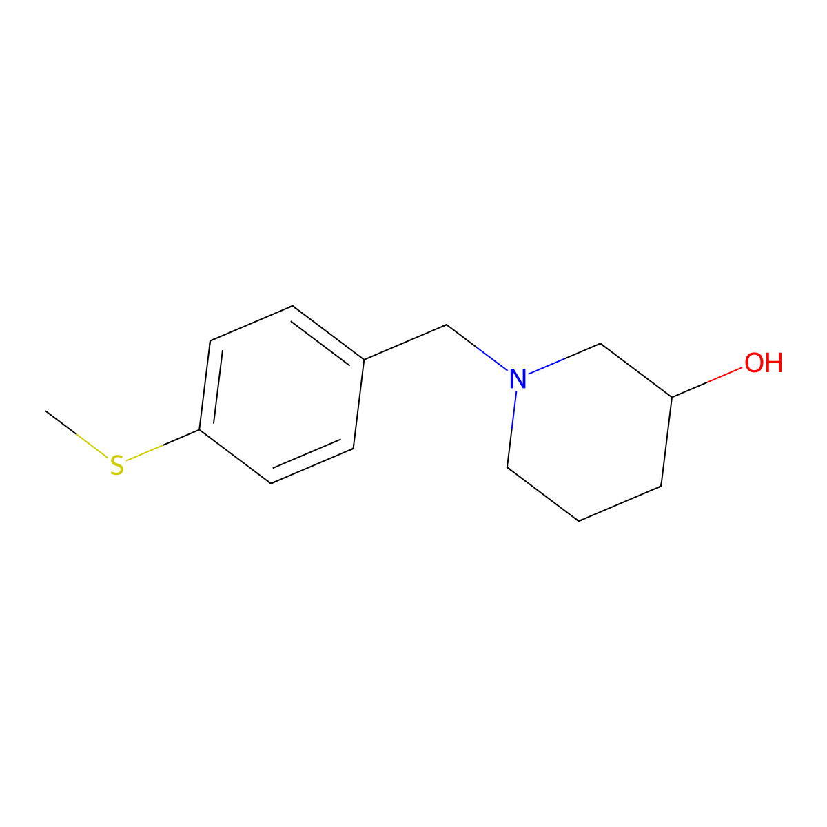 1-{[4-(Methylsulfanyl)phenyl]methyl}piperidin-3-ol molecular structure, CAS 864388-99-8