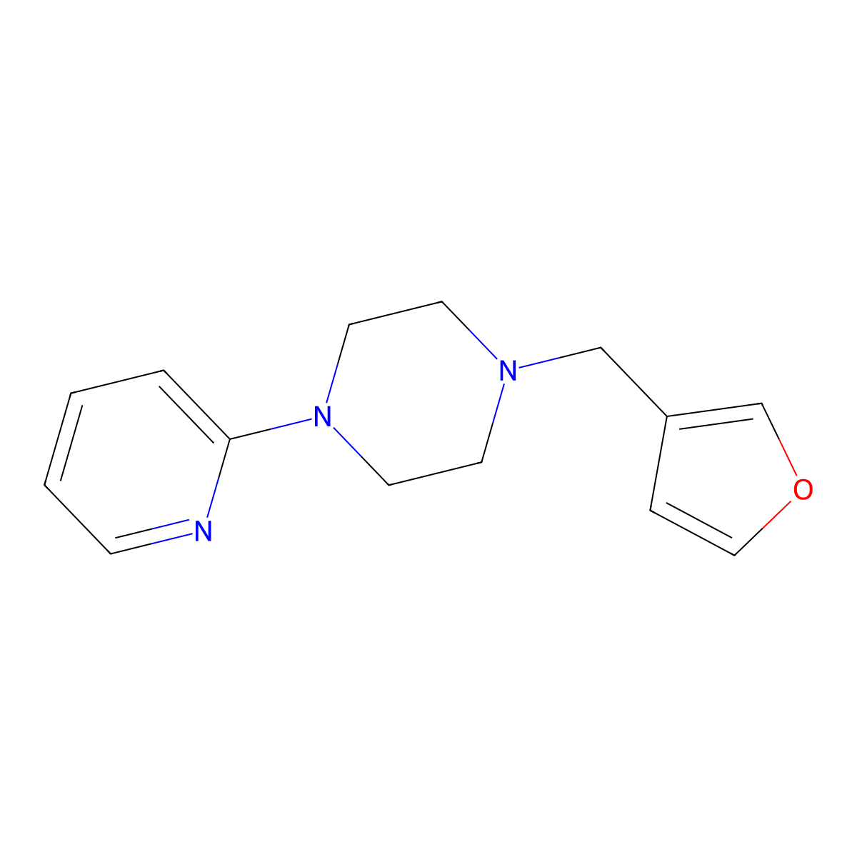 1-(Furan-3-ylmethyl)-4-pyridin-2-ylpiperazine molecular structure, CAS 864389-13-9