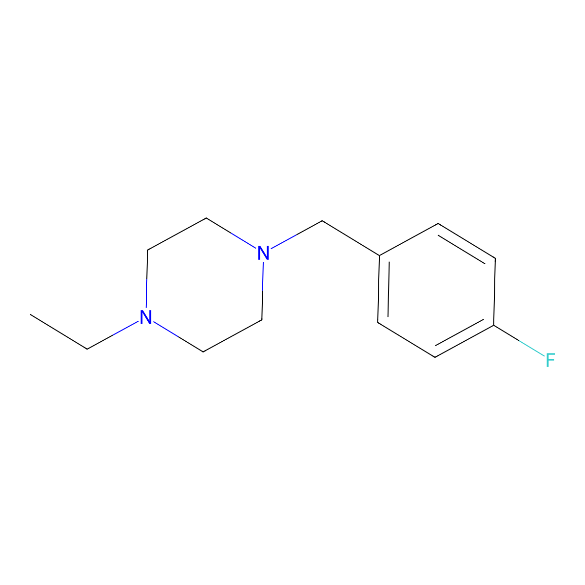 1-Ethyl-4-[(4-fluorophenyl)methyl]piperazine molecular structure, CAS 864389-15-1