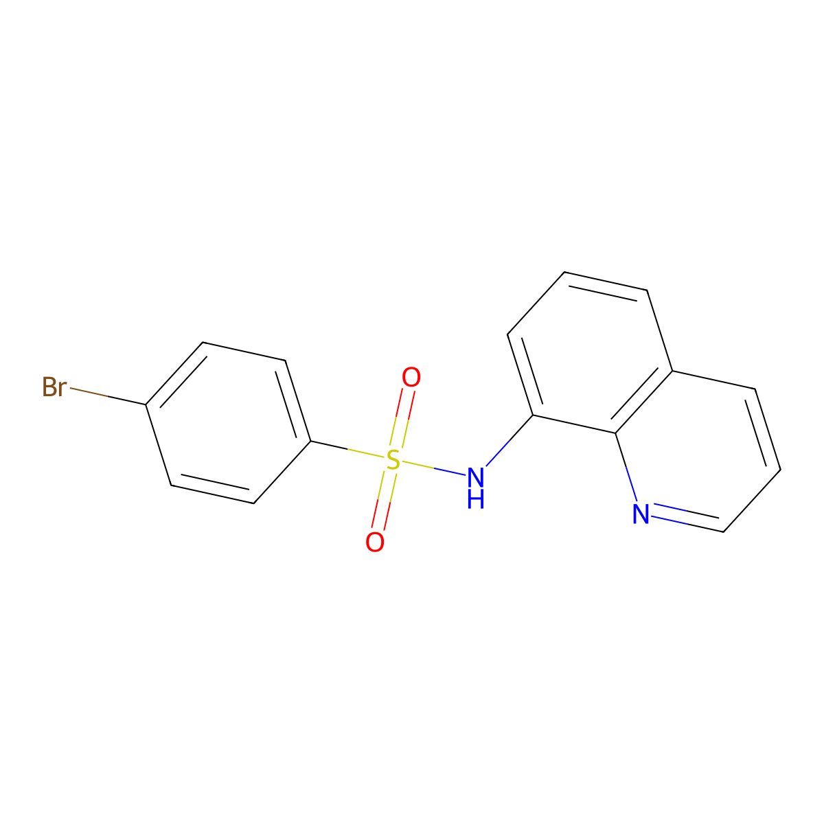 4-bromo-N-quinolin-8-ylbenzenesulfonamide molecular structure, CAS 864389-40-2