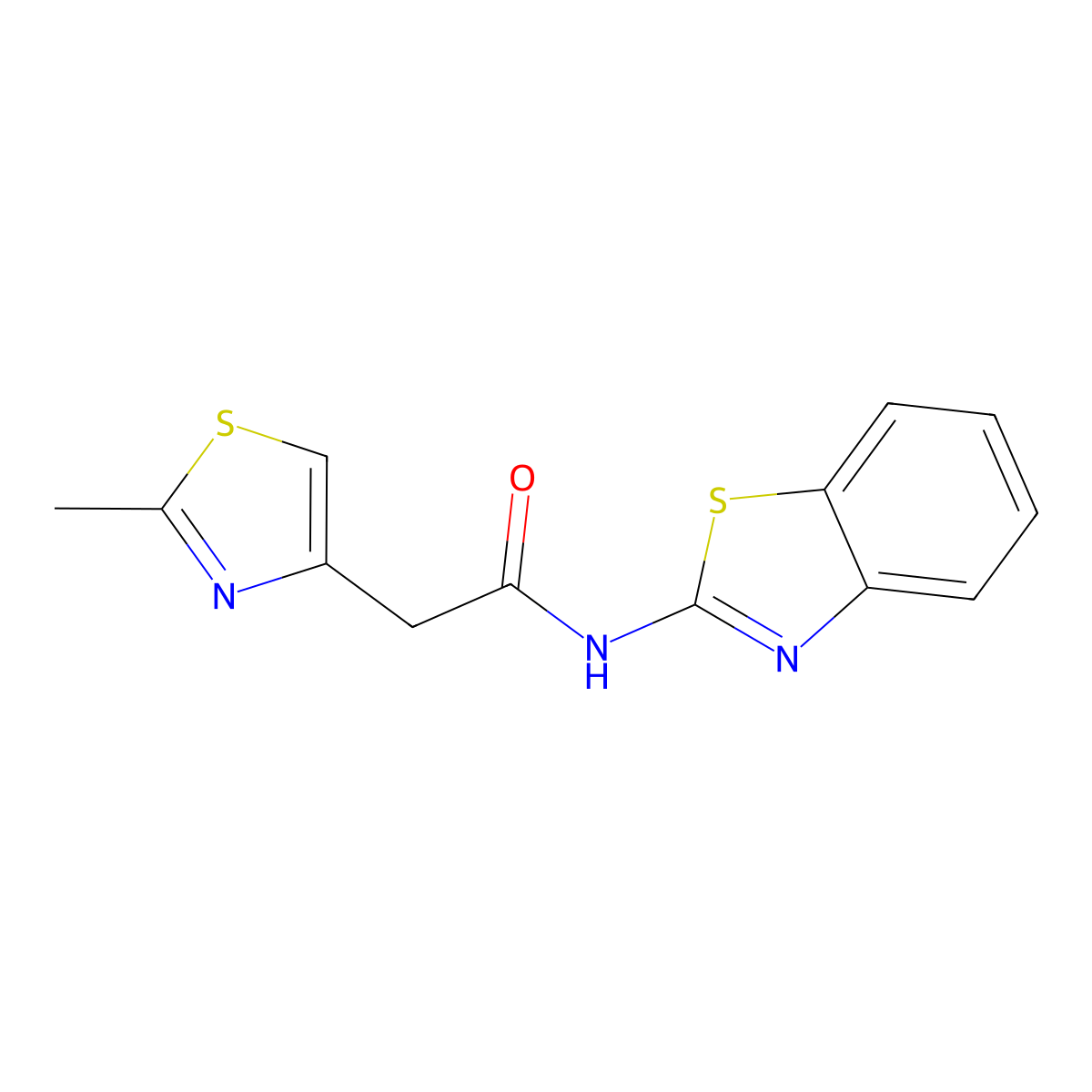 N~1~-(1,3-benzothiazol-2-yl)-2-(2-methyl-1,3-thiazol-4-yl)acetamide molecular structure, CAS 864409-36-9
