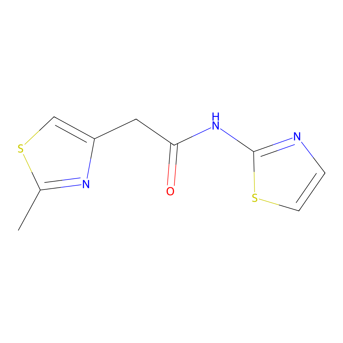 2-(2-methyl-1,3-thiazol-4-yl)-N-(1,3-thiazol-2-yl)acetamide molecular structure, CAS 864409-37-0