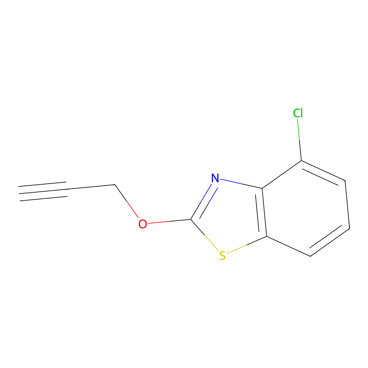 Benzothiazole, 4-chloro-2-(2-propynyloxy)- molecular structure, CAS 864409-91-6