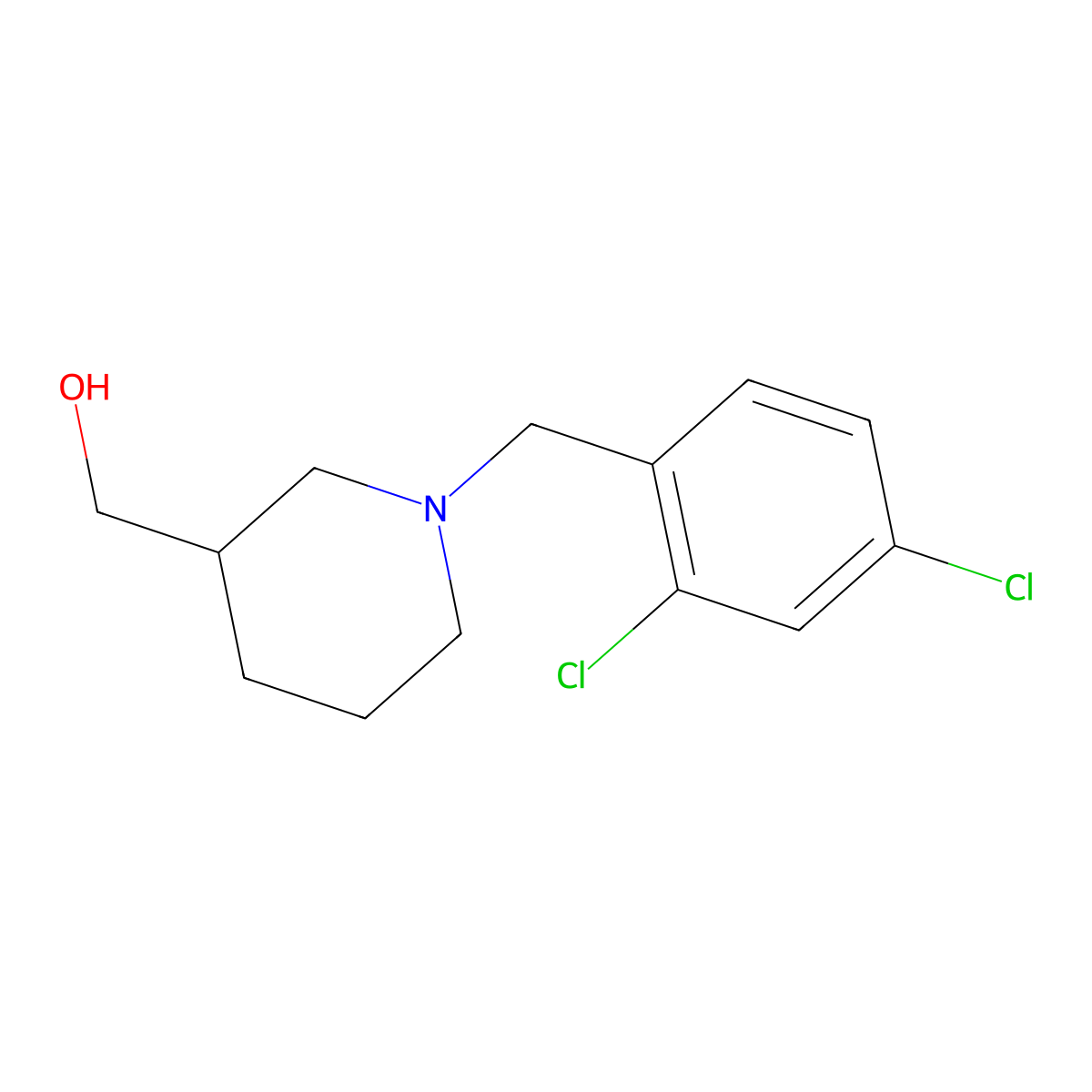 [1-(2,4-Dichloro-benzyl)-piperidin-3-yl]-methanol molecular structure, CAS 864409-93-8