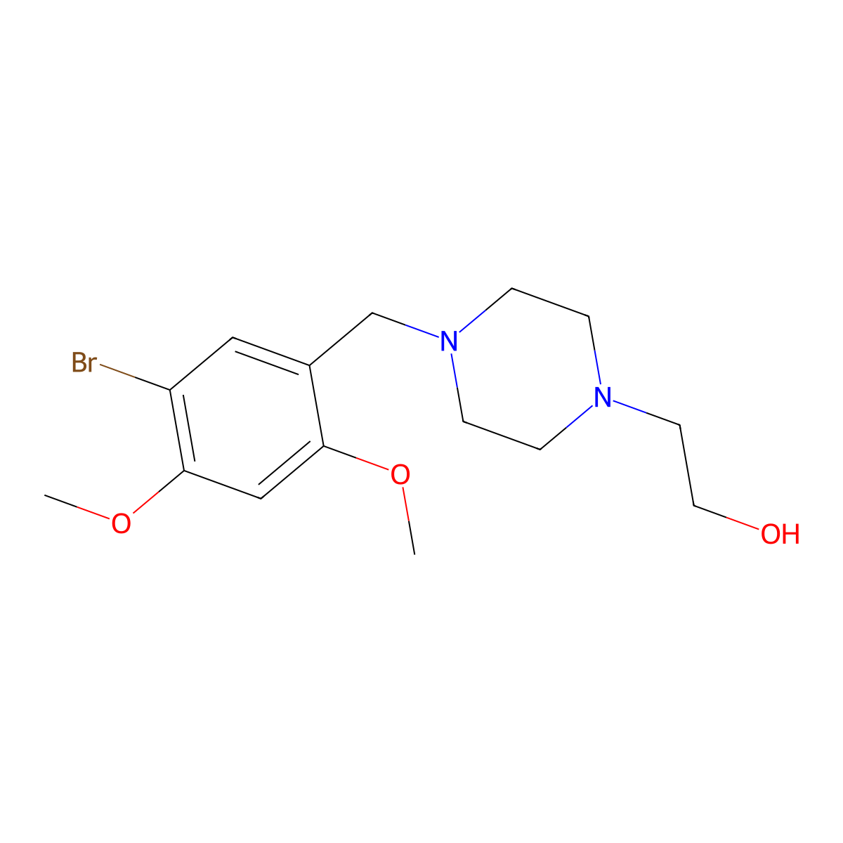 4-[(5-Bromo-2,4-dimethoxyphenyl)methyl]-1-piperazineethanol molecular structure, CAS 864409-94-9