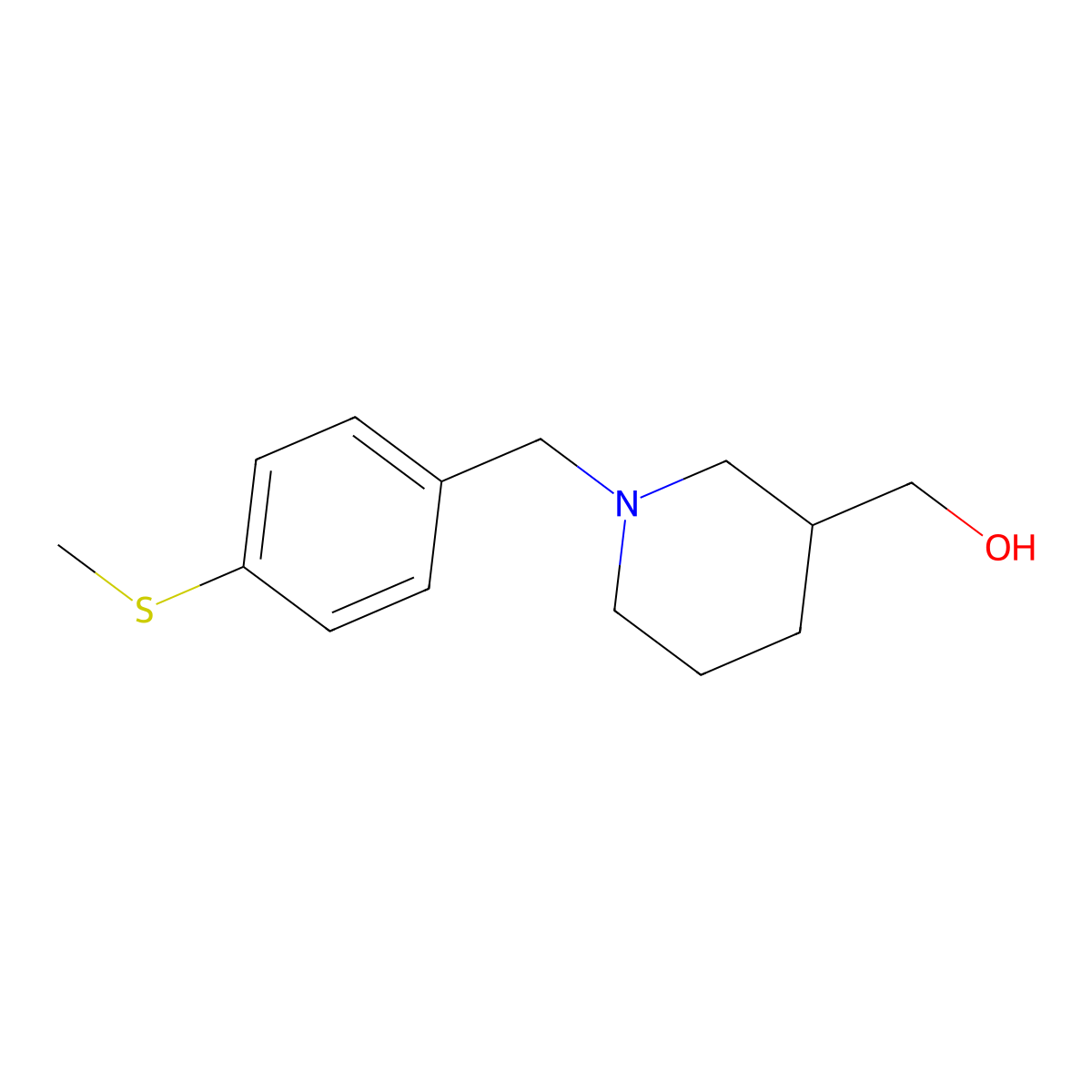 (1-{[4-(Methylsulfanyl)phenyl]methyl}piperidin-3-yl)methanol molecular structure, CAS 864410-59-3