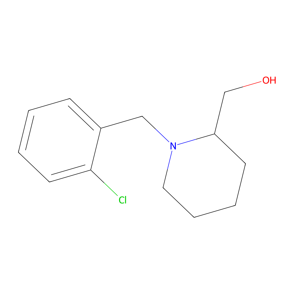 (1-(2-Chlorobenzyl)piperidin-2-yl)methanol molecular structure, CAS 864410-80-0