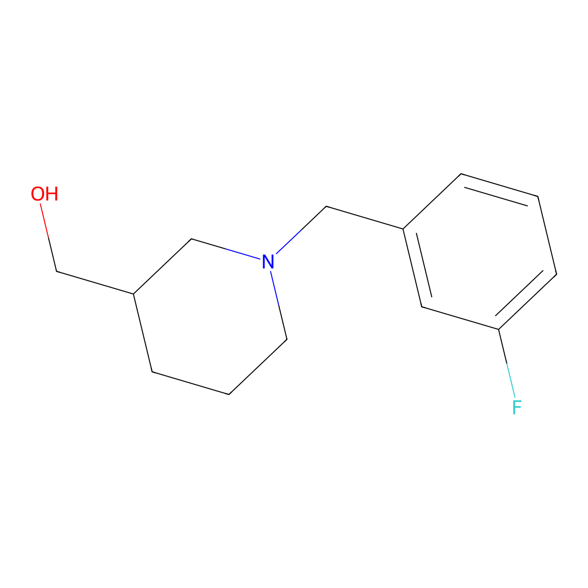 (1-(3-Fluorobenzyl)piperidin-3-yl)methanol molecular structure, CAS 864411-38-1