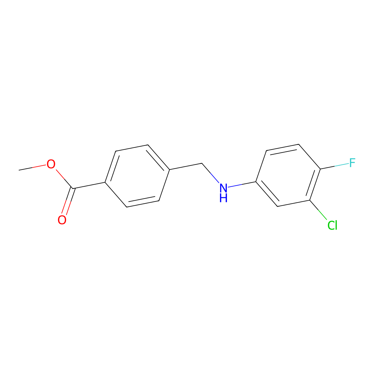 Methyl4-[(3-chloro-4-fluoroanilino)methyl]benzoate molecular structure, CAS 864413-78-5