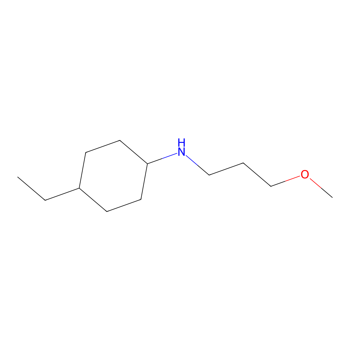 4-ethyl-N-(3-methoxypropyl)cyclohexan-1-amine molecular structure, CAS 864414-12-0