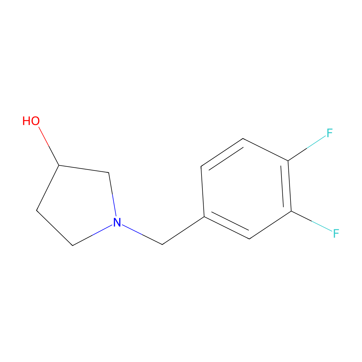 1-[(3,4-Difluorophenyl)methyl]pyrrolidin-3-ol molecular structure, CAS 864414-83-5