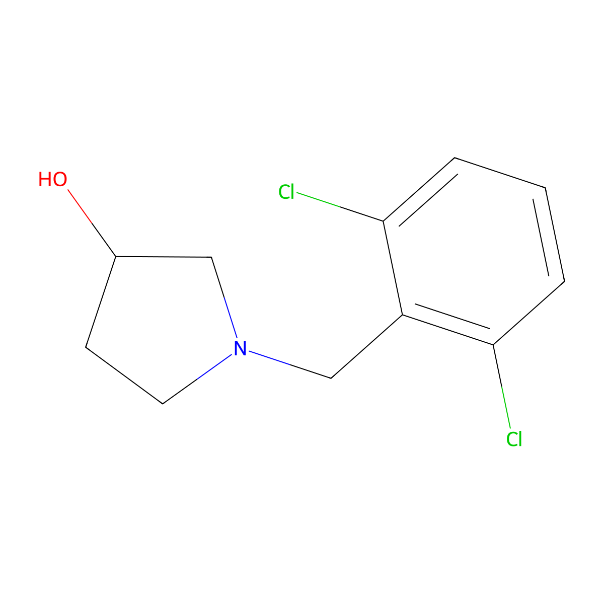 1-(2,6-Dichlorobenzyl)pyrrolidin-3-ol molecular structure, CAS 864415-36-1