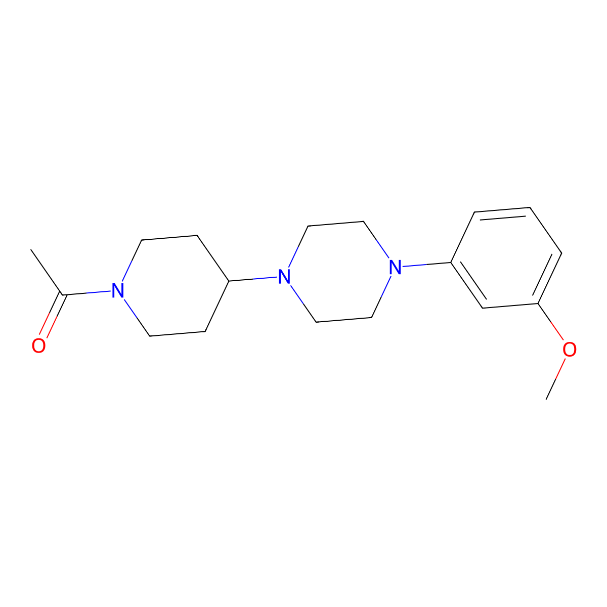 1-[4-[4-(3-Methoxyphenyl)piperazin-1-yl]piperidin-1-yl]ethanone molecular structure, CAS 864415-37-2