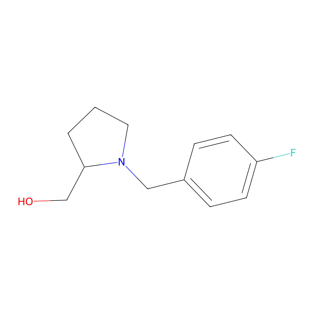 [1-(4-Fluorobenzyl)pyrrolidin-2-yl]methanol molecular structure, CAS 864415-55-4