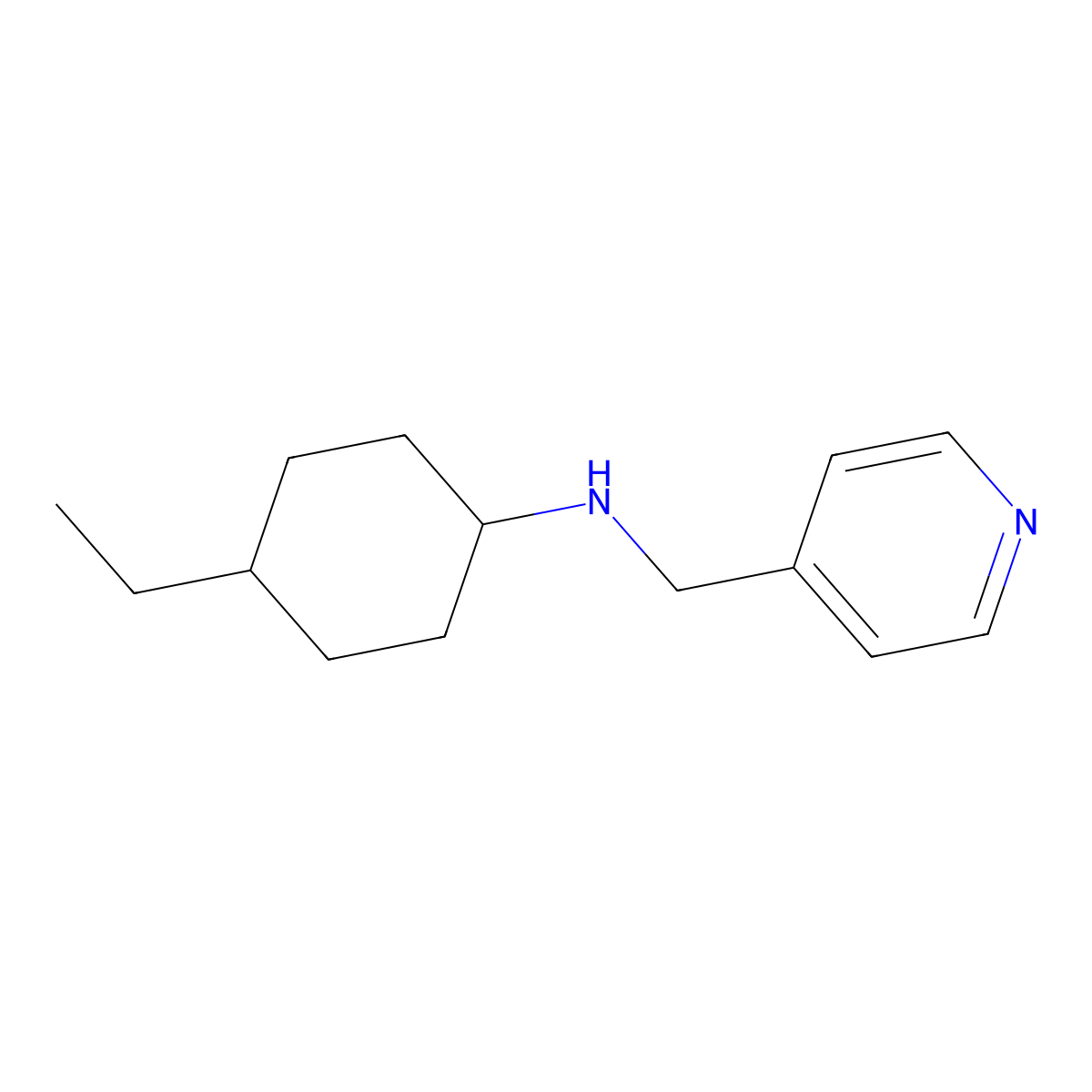 4-ethyl-N-(pyridin-4-ylmethyl)cyclohexan-1-amine molecular structure, CAS 864415-62-3