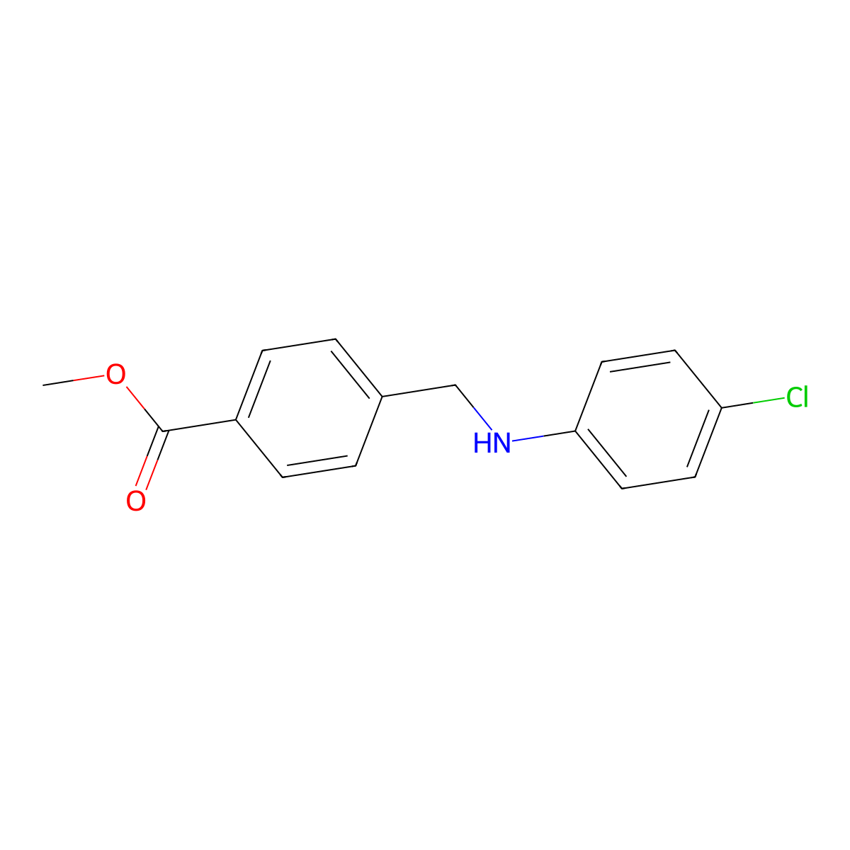 Methyl4-[(4-chloroanilino)methyl]benzoate molecular structure, CAS 864416-65-9
