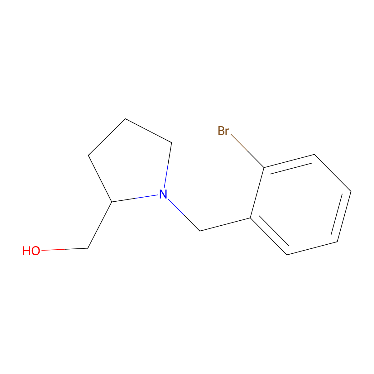 (1-(2-Bromobenzyl)pyrrolidin-2-yl)methanol molecular structure, CAS 864416-78-4