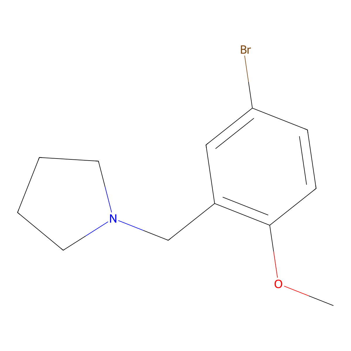 1-(5-Bromo-2-methoxy-benzyl)-pyrrolidine molecular structure, CAS 864418-18-8