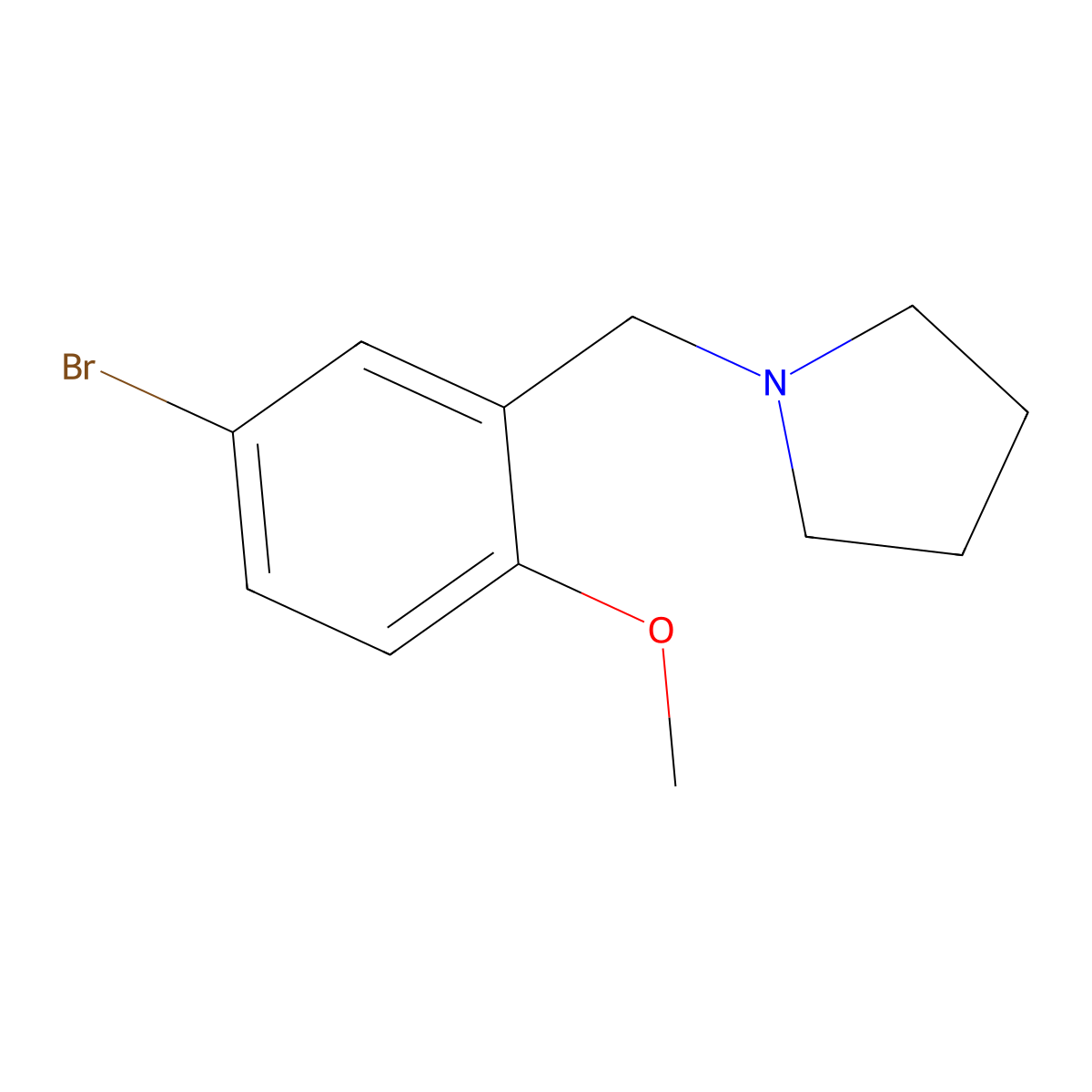 1-(5-Bromo-2-methoxy-benzyl)-pyrrolidine molecular structure, CAS 864418-18-8