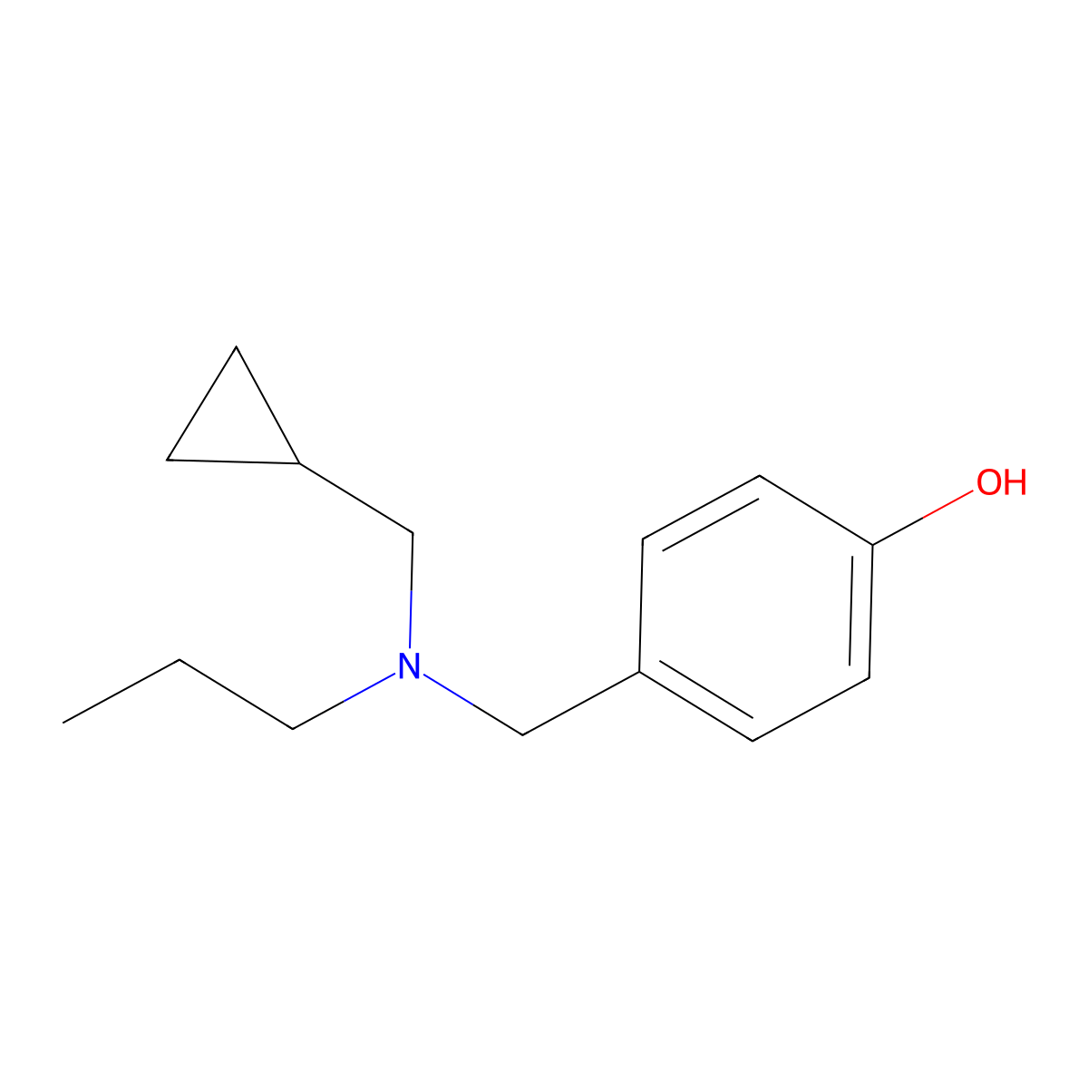 4-[[(Cyclopropylmethyl)propylamino]methyl]phenol molecular structure, CAS 864418-19-9