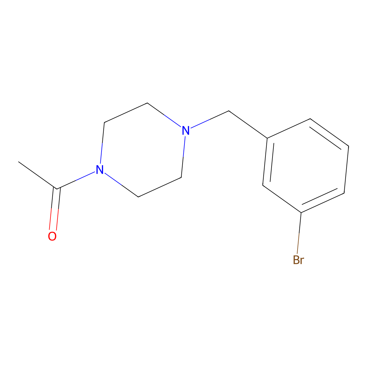 1-Acetyl-4-(3-bromobenzyl)piperazine molecular structure, CAS 864418-77-9