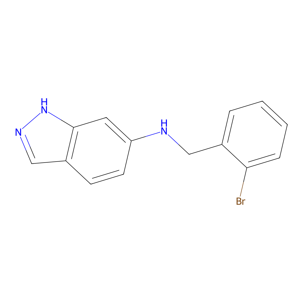 N-[(2-bromophenyl)methyl]-1H-indazol-6-amine molecular structure, CAS 864419-38-5