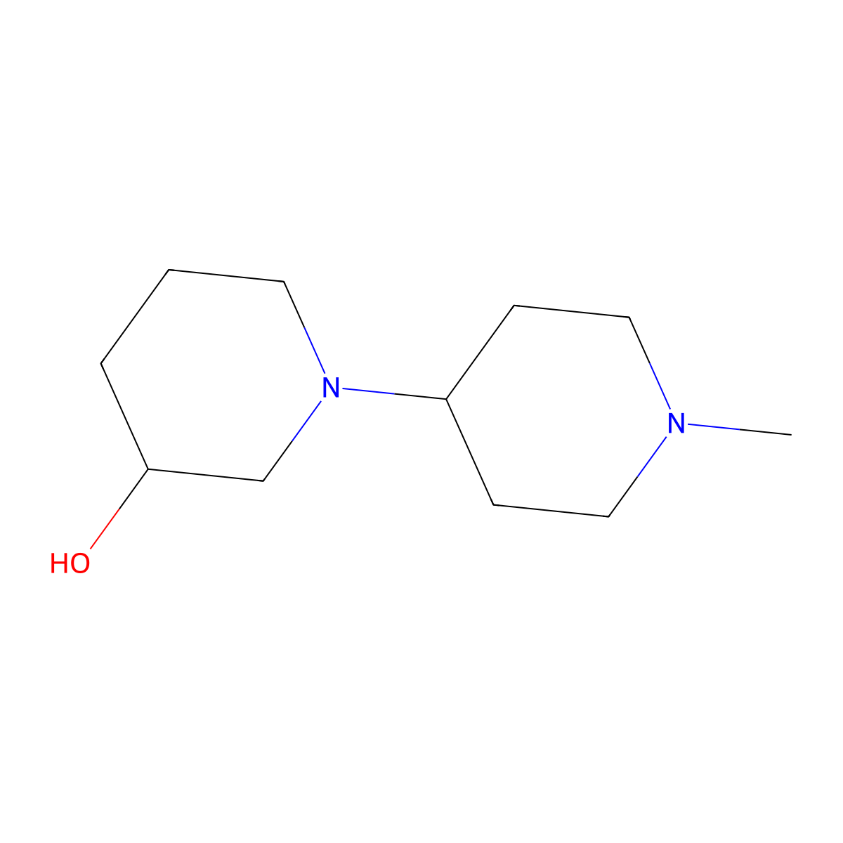 1'-Methyl-1,4'-bipiperidin-3-ol molecular structure, CAS 864420-31-5