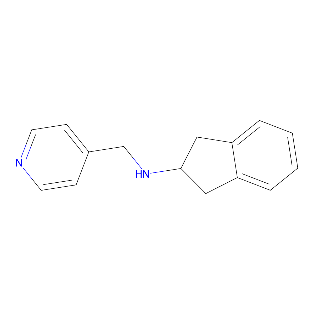 N-(pyridin-4-ylmethyl)-2,3-dihydro-1H-inden-2-amine molecular structure, CAS 864420-52-0