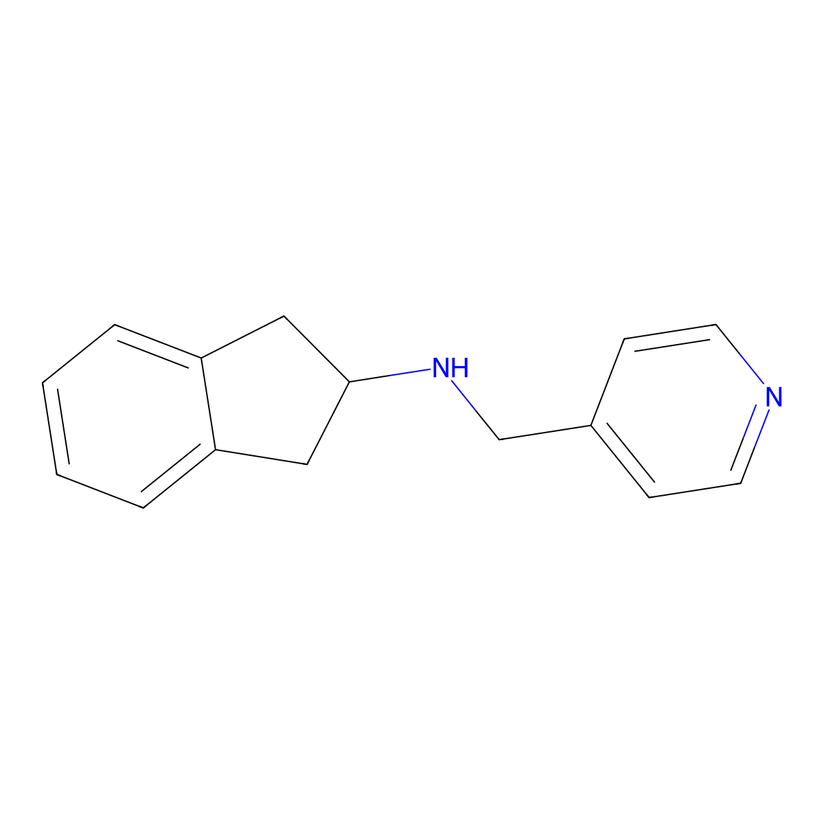 N-(pyridin-4-ylmethyl)-2,3-dihydro-1H-inden-2-amine molecular structure, CAS 864420-52-0