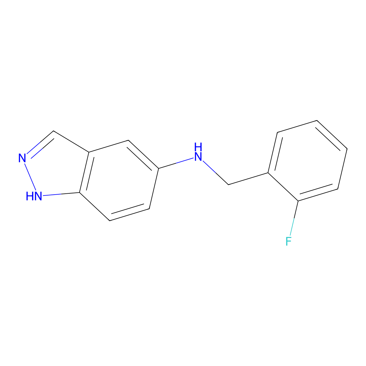 N-[(2-fluorophenyl)methyl]-1H-indazol-5-amine molecular structure, CAS 864420-93-9