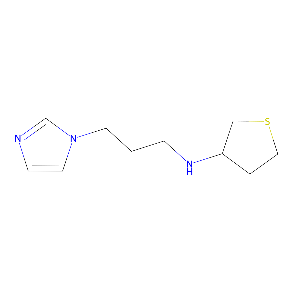 N-(3-(1H-Imidazol-1-yl)propyl)tetrahydrothiophen-3-amine molecular structure, CAS 864421-89-6
