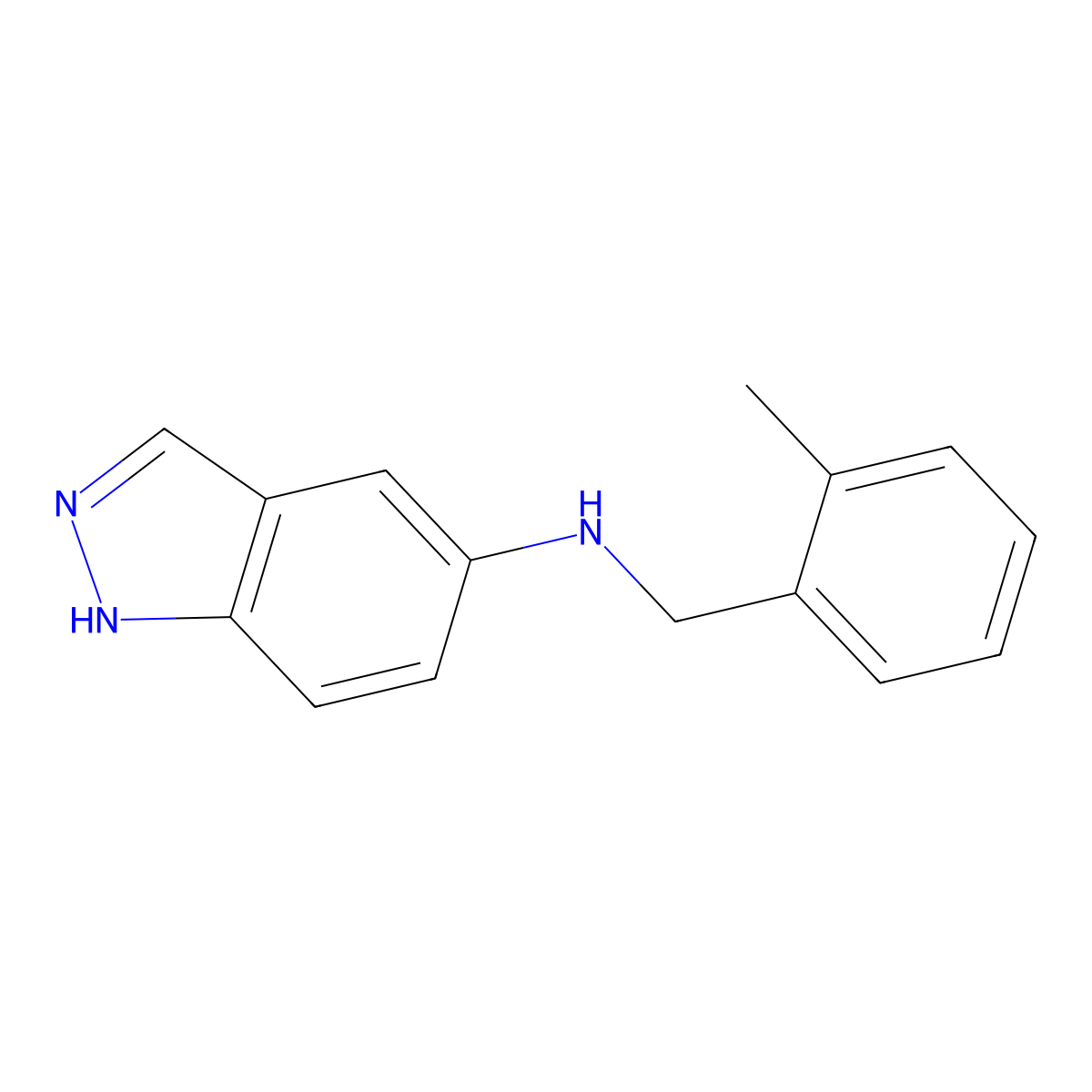 N-[(2-methylphenyl)methyl]-1H-indazol-5-amine molecular structure, CAS 864422-11-7