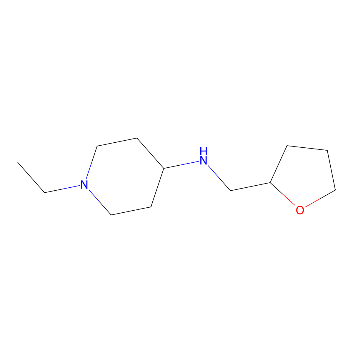 1-ethyl-N-[(oxolan-2-yl)methyl]piperidin-4-amine molecular structure, CAS 864422-16-2