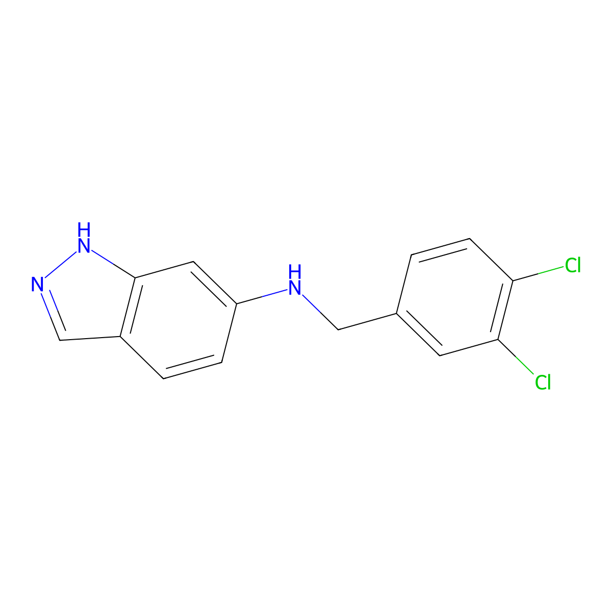 N-[(3,4-dichlorophenyl)methyl]-1H-indazol-6-amine molecular structure, CAS 864422-88-8