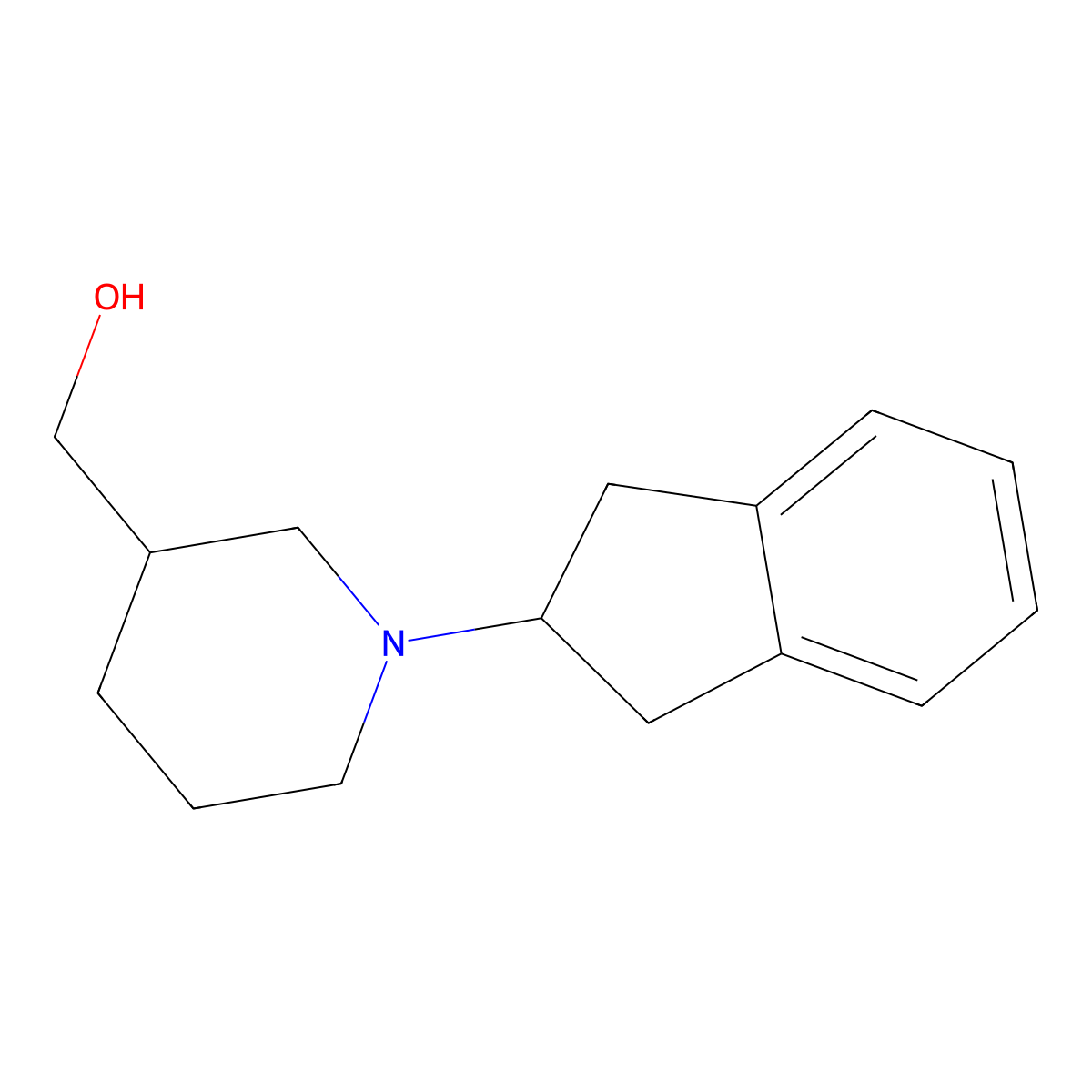 (1-(2,3-dihydro-1H-inden-2-yl)piperidin-3-yl)methanol molecular structure, CAS 864423-35-8