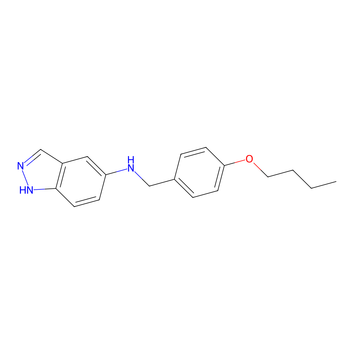 N-(4-butoxybenzyl)-1H-indazol-5-amine molecular structure, CAS 864423-62-1