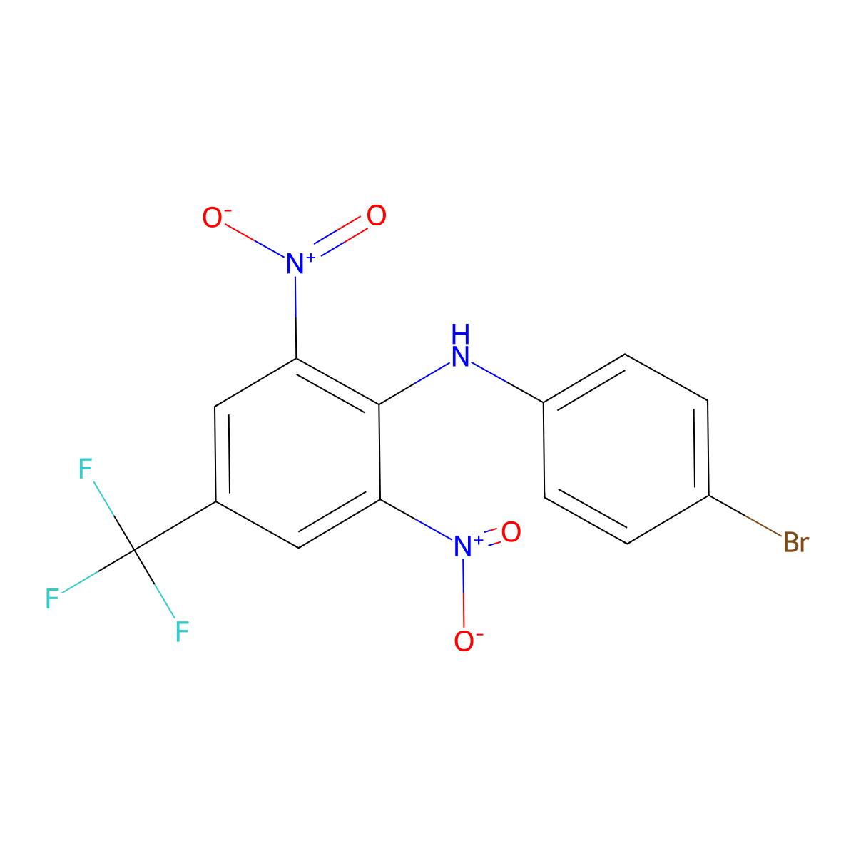 N-(4-bromophenyl)-2,6-dinitro-4-(trifluoromethyl)aniline molecular structure, CAS 864424-02-2