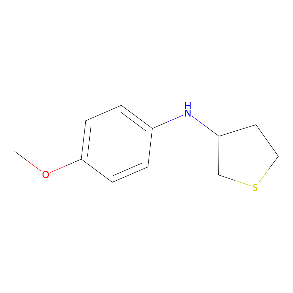 N-(4-methoxyphenyl)thiolan-3-amine molecular structure, CAS 864424-74-8