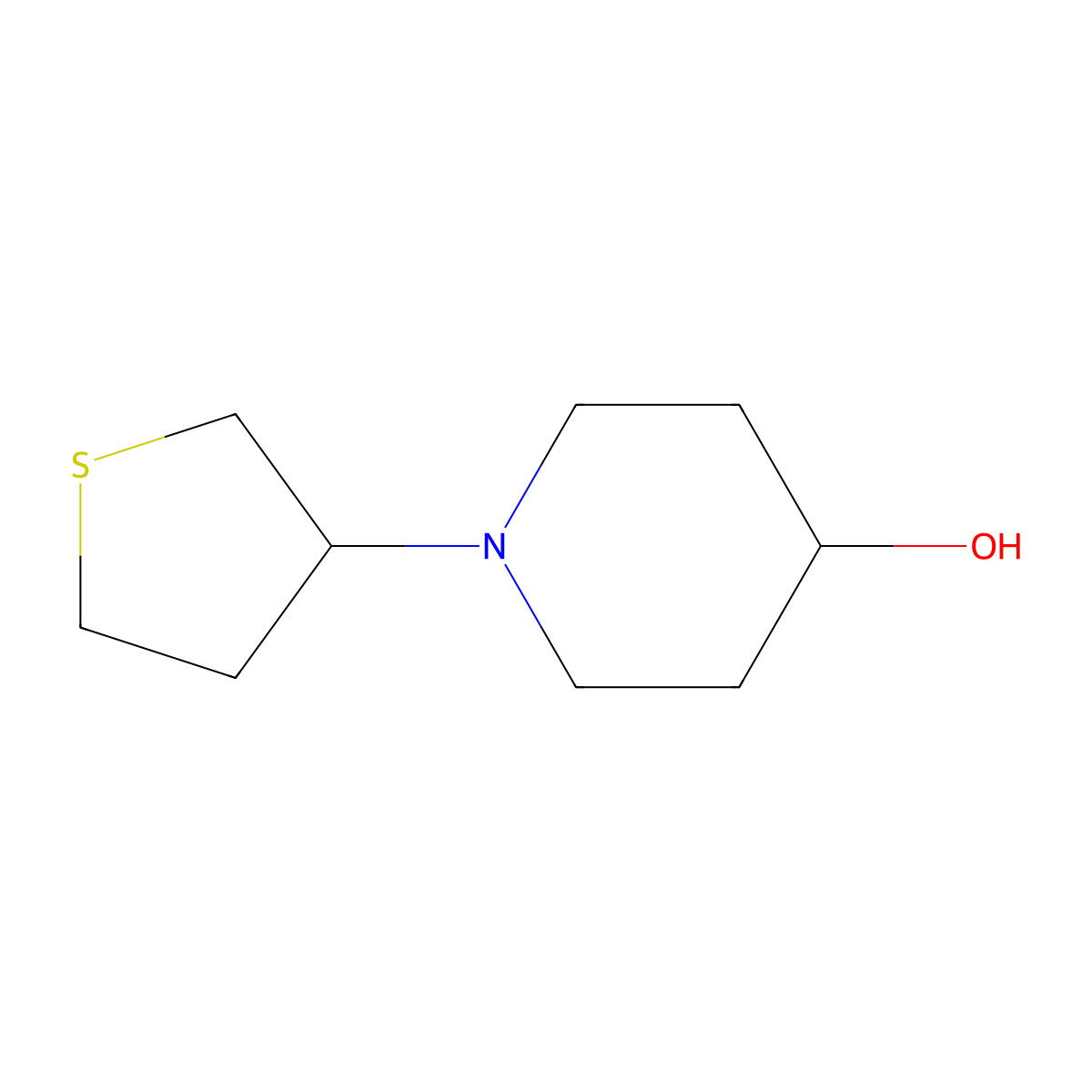 1-(Tetrahydrothiophen-3-yl)piperidin-4-ol molecular structure, CAS 864425-02-5
