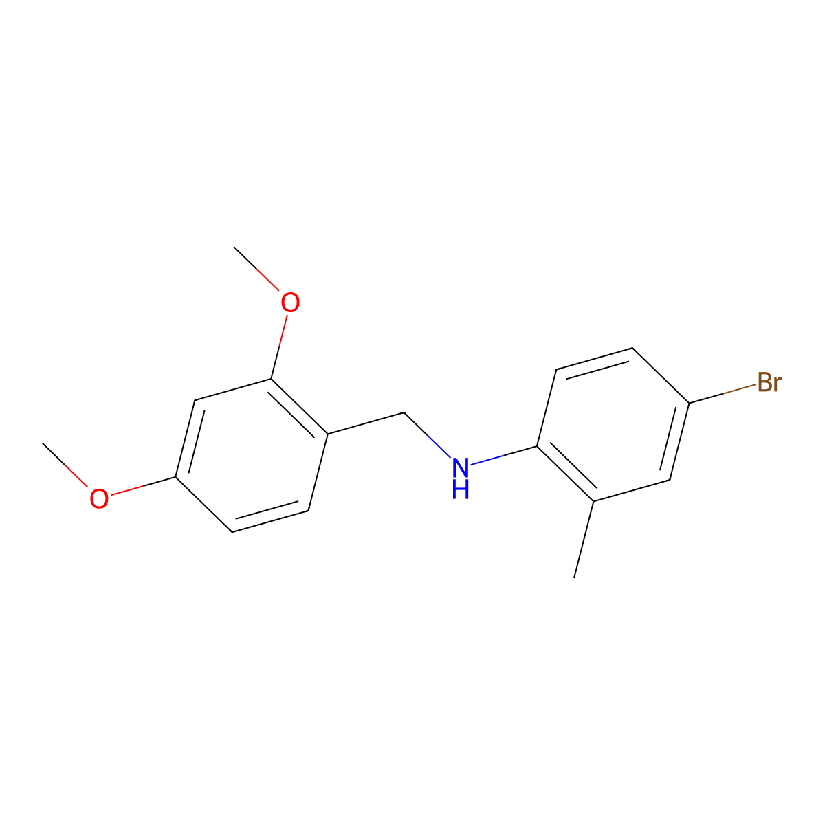 4-bromo-N-(2,4-dimethoxybenzyl)-2-methylaniline molecular structure, CAS 864431-29-8