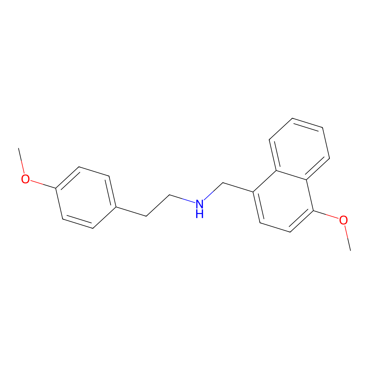 N-[(4-methoxynaphthalen-1-yl)methyl]-2-(4-methoxyphenyl)ethanamine molecular structure, CAS 864431-36-7