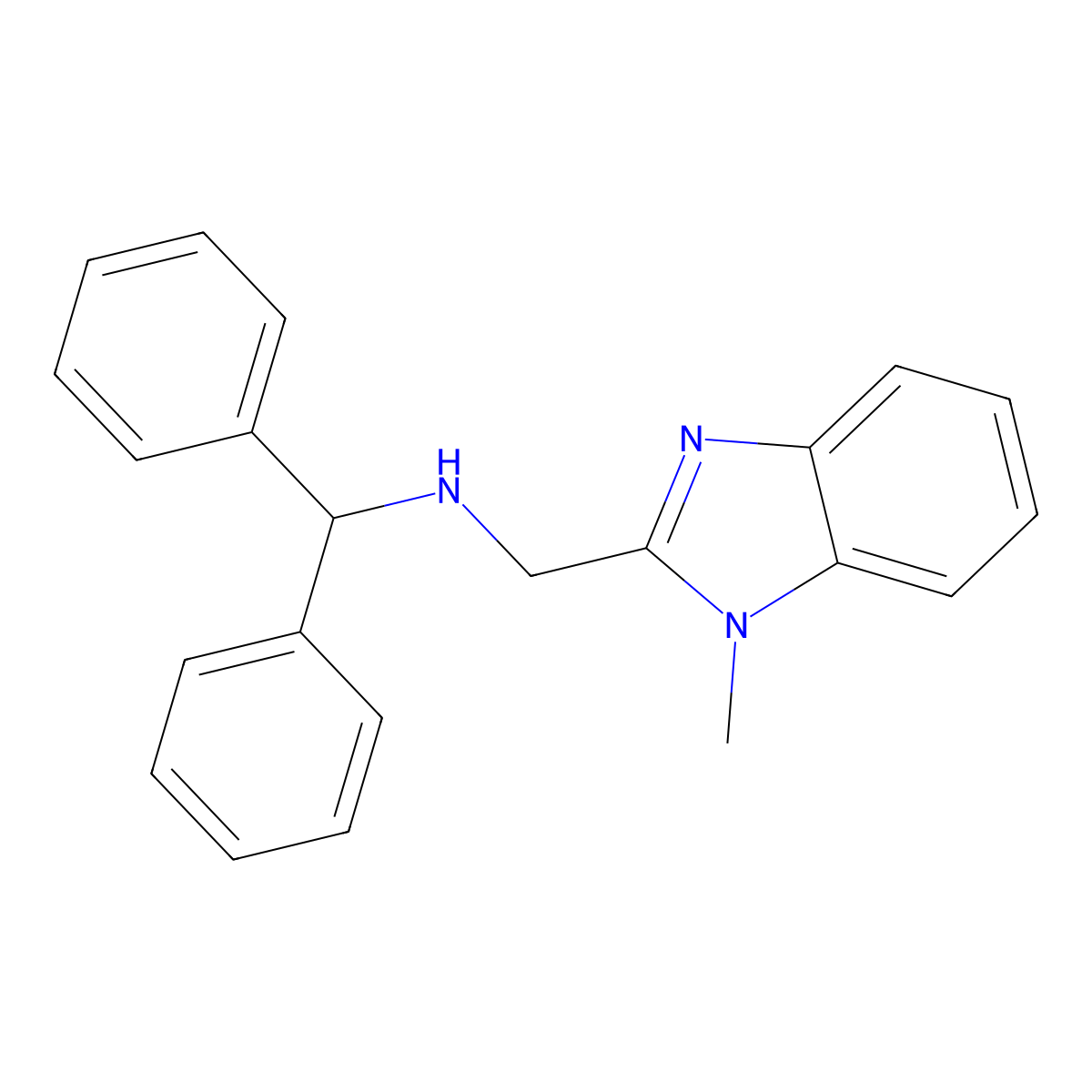 N-[(1-methylbenzimidazol-2-yl)methyl]-1,1-diphenylmethanamine molecular structure, CAS 864432-78-0