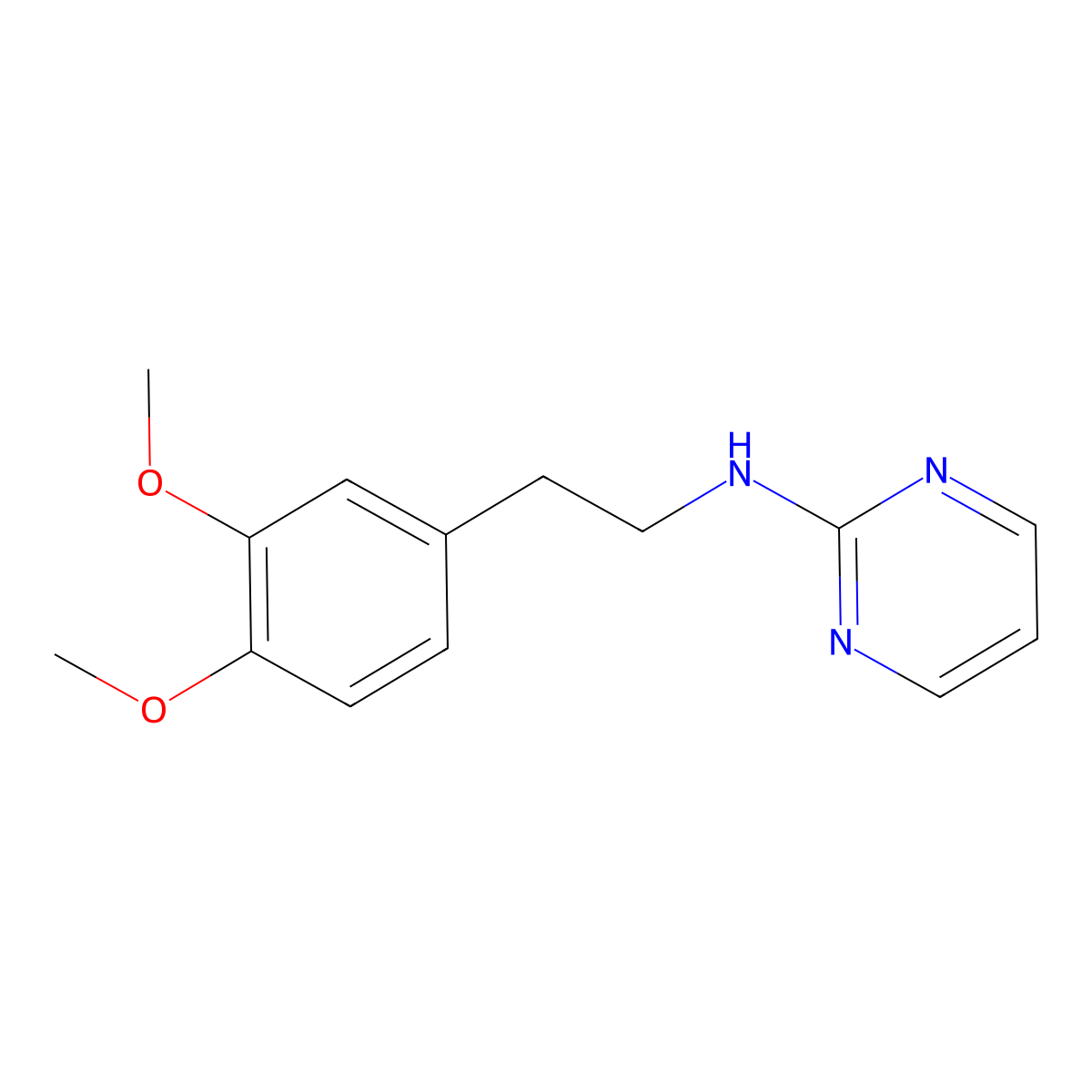 N-[2-(3,4-dimethoxyphenyl)ethyl]pyrimidin-2-amine molecular structure, CAS 864434-18-4