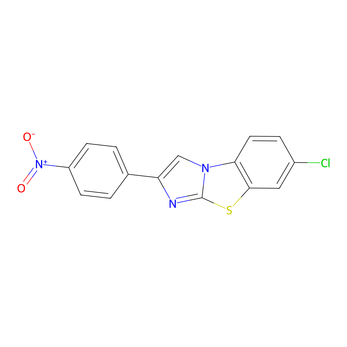 7-Chloro-2-(4-nitrophenyl)imidazo[2,1-b]benzothiazole molecular structure, CAS 864434-24-2