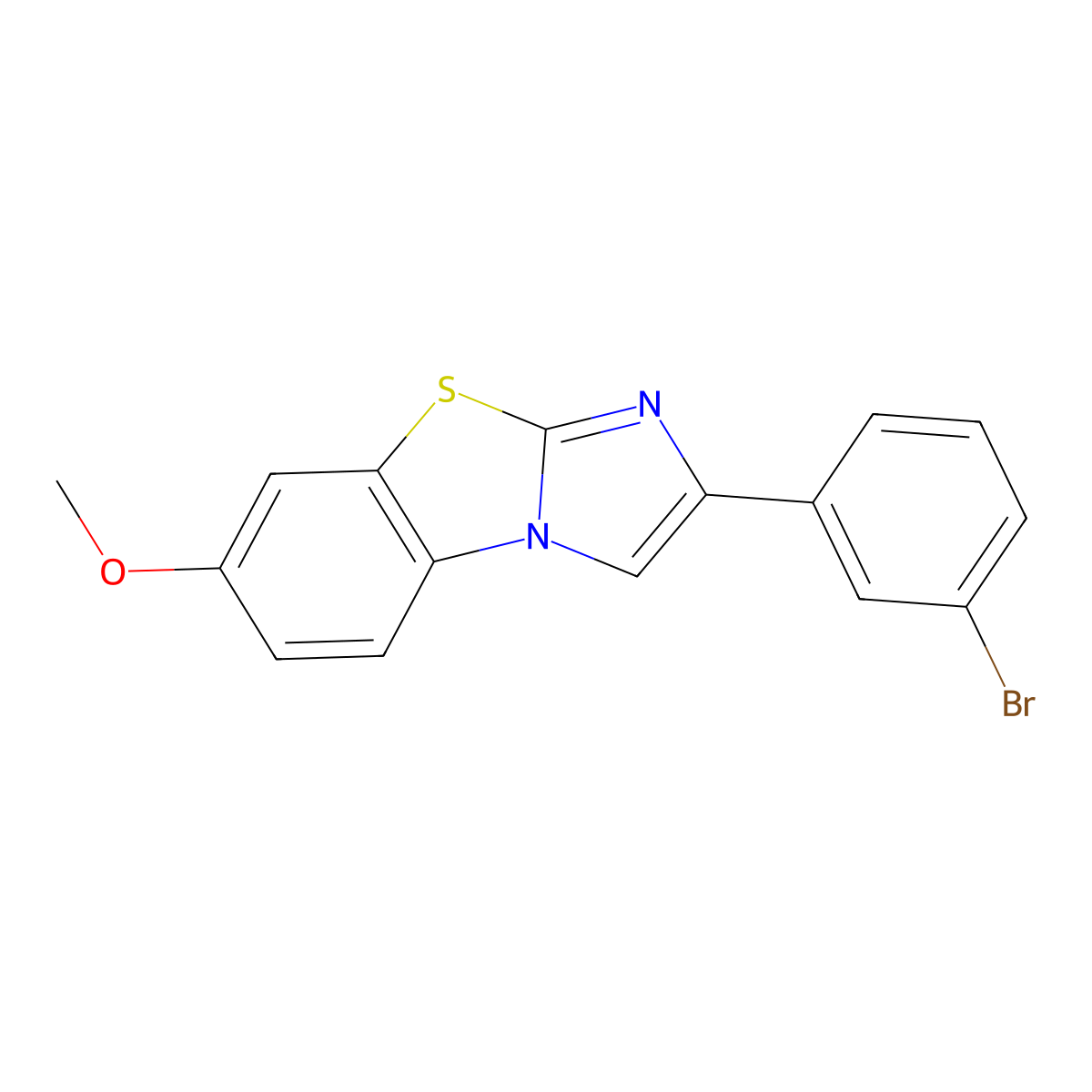 2-(3-Bromophenyl)-7-methoxyimidazo[2,1-b]benzothiazole molecular structure, CAS 864434-26-4